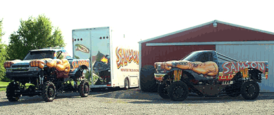 Two Samason Monster Trucks
